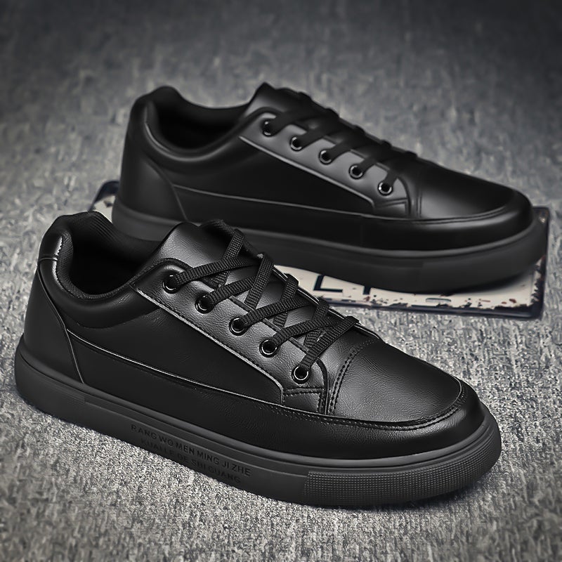 Casual Leather Shoes Men'S Winter Black Kitchen Chef Work Board Shoes Men'S Large Size Sneakers - Image 4